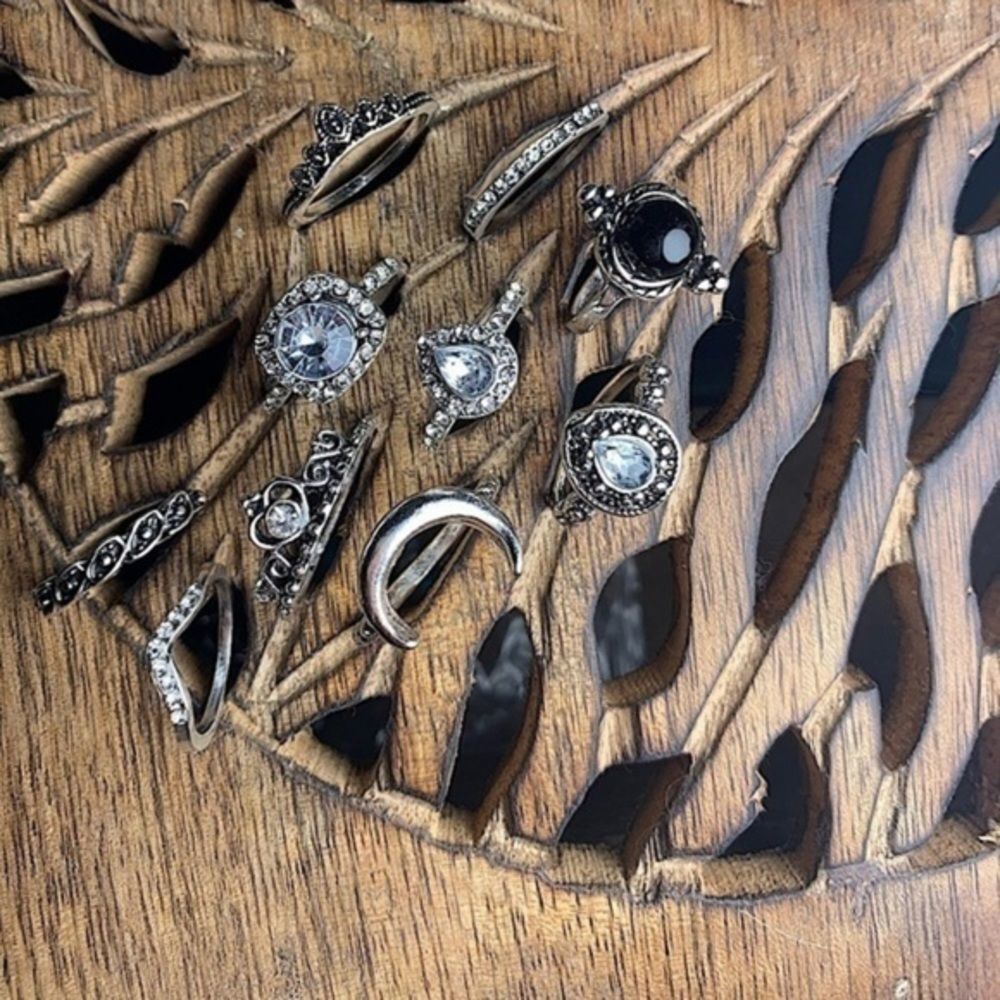 Boho Gypsy Stackable Knuckle Ring Set - Picture 2 of 3